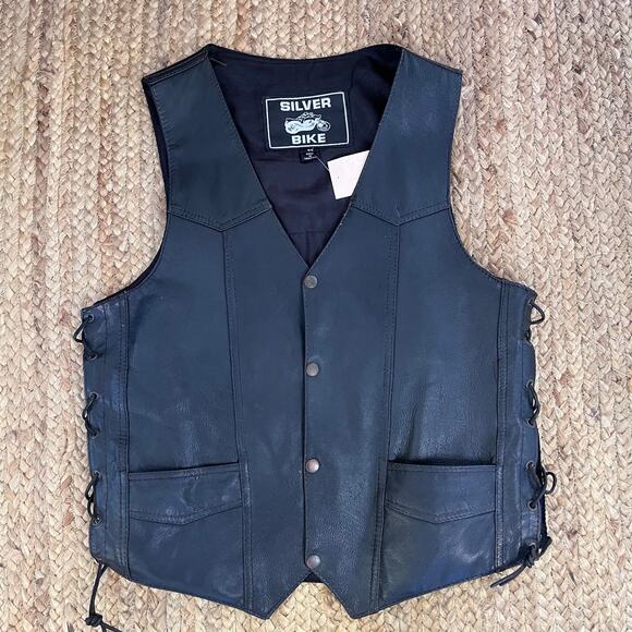 Vintage 90s leather biker vest - Picture 2 of 7